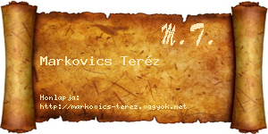 Markovics Teréz névjegykártya